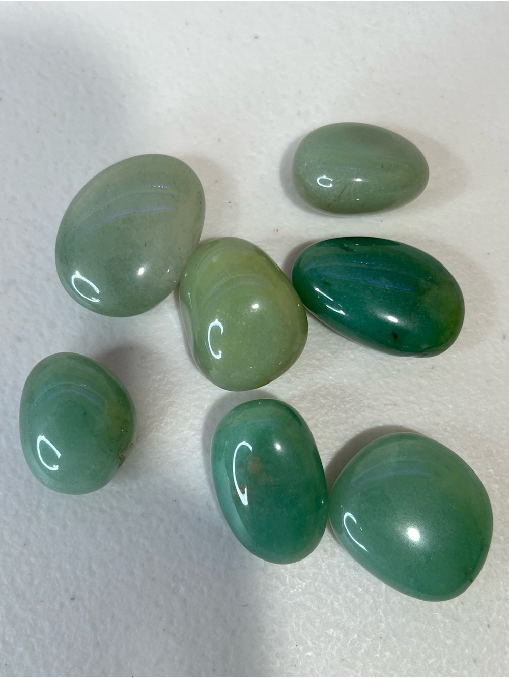 Polished Green Aventurine Tumbled Stones - Set of 8
